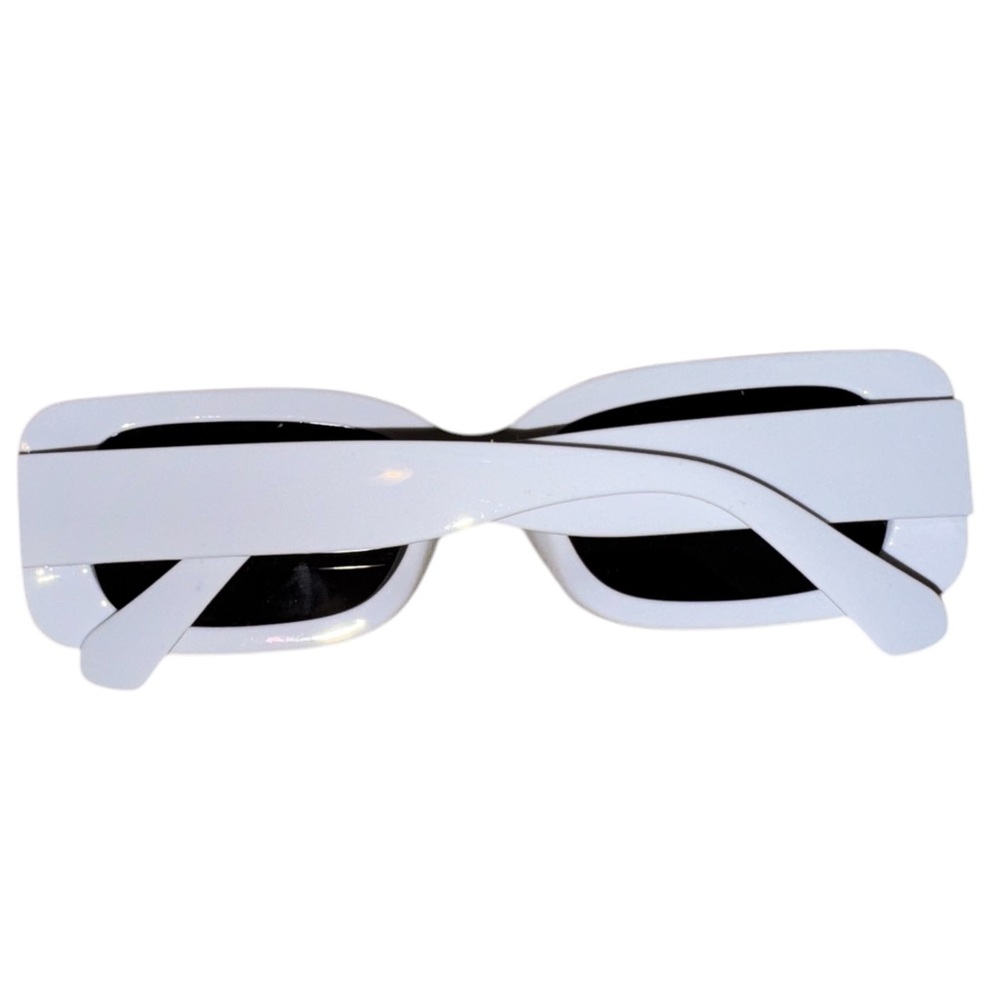White Rectangular Sunglasses - Picture 3 of 4